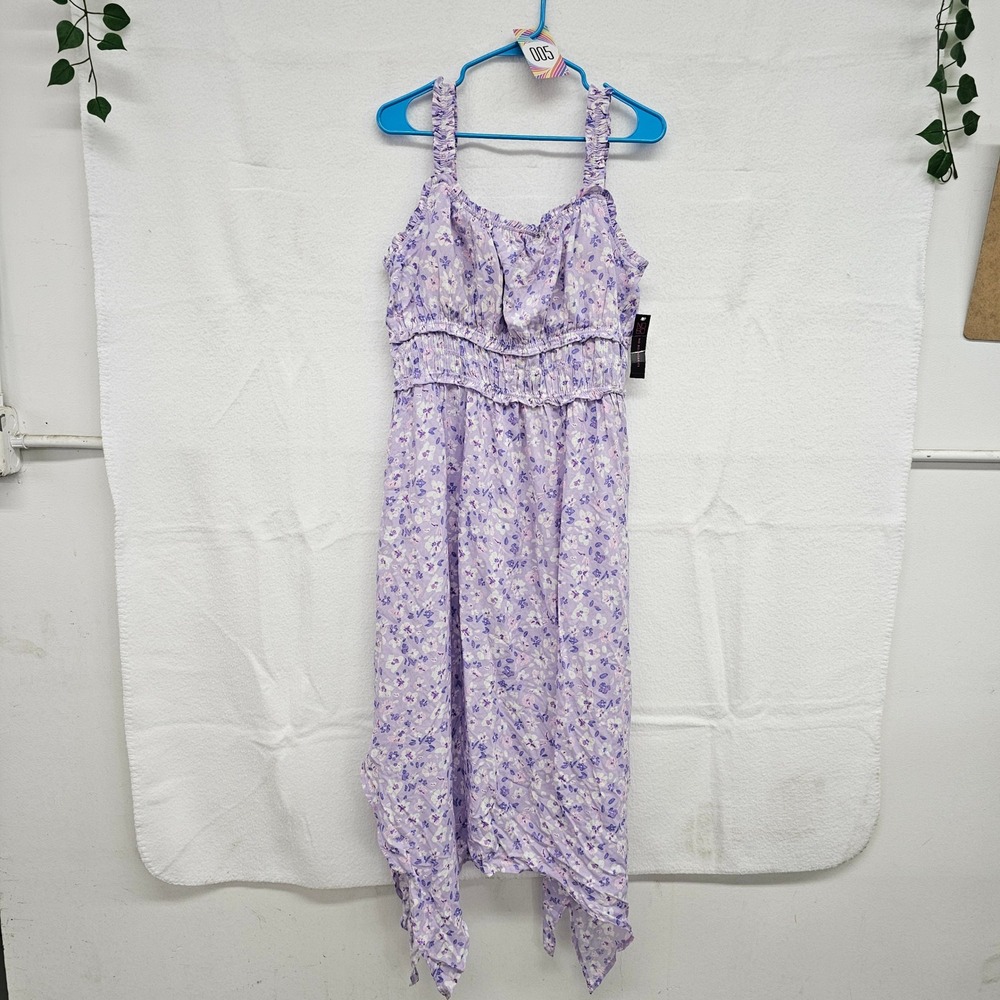 *NWT* No Boundaries, Juniors 15-17 XL, purple hanky‎ hem dress